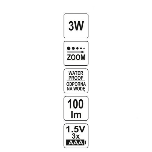 YATO YT-08590 Elemes LED fejlámpa állítható fókusszal