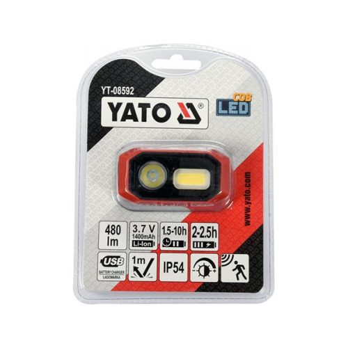 YATO YT-08592 Akkus LED fejlámpa 480 lumen mozgásérzékelős