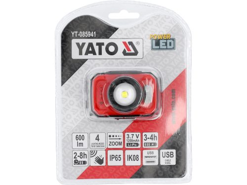 YATO YT-085941 Akkus fejlámpa 600 lumen
