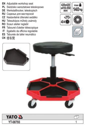 YATO YT-08793 Műhelyzsámoly szerszámtárolóval 140 kg