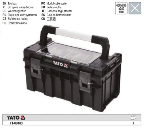 YATO YT-09183 Szerszámosláda organiserrel 450 x 260 x 240 mm