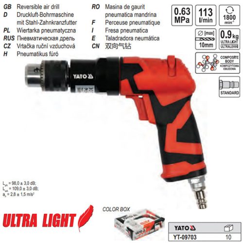 YATO YT-09703 Pneumatikus fúró 10 mm