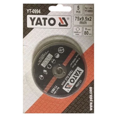 YATO YT-0994 Vágókorong fémre 75 x 9,5 x 2,0 mm YT-0993-hoz (5 db/cs)