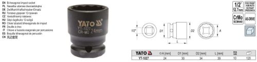 YATO YT-1027 Gépi dugókulcs 1/2 Col 24 mm CrMo
