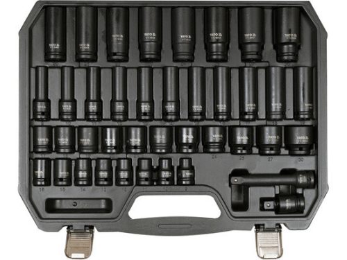 YATO YT-10555 Gépi dugókulcs készlet 40 részes 1/2 Col 10-30 mm CrMo