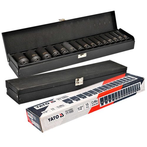 YATO YT-1055 Gépi hosszú dugókulcs készlet 15 részes 1/2 Col 10-32 mm CrMo