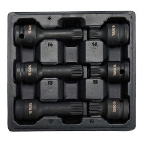   YATO YT-10652 Gépi bit dugókulcs készlet 6 részes Spline 1/2 Col M14-M18 CrMo
