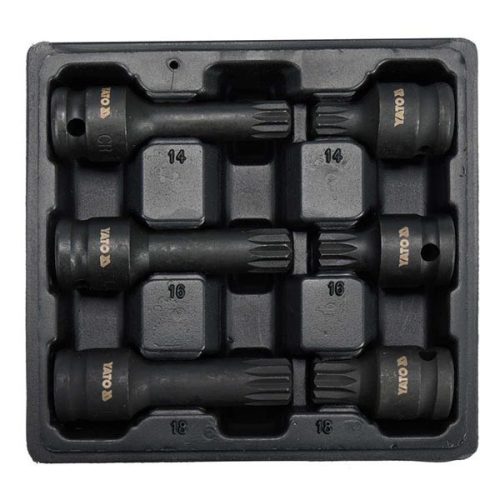 YATO YT-10652 Gépi bit dugókulcs készlet 6 részes Spline 1/2 Col M14-M18 CrMo