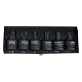   YATO YT-10653 Gépi bit dugókulcs készlet 6 részes Torx és Spline 3/4 Col CrMo