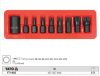 YATO YT-10663 Gépi spline bit készlet 9 részes 1/2 Col M6-M18 mm dugókulcs adapterrel