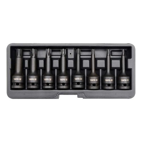 YATO YT-1068 Gépi hosszú bit dugókulcs készlet 8 részes Ribe 1/2 Col RM5-RM13 CrMo