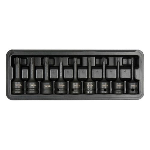 YATO YT-10681 Gépi hosszú bit dugókulcs készlet 9 részes Ribe 1/2 Col RM5-RM14 CrMo