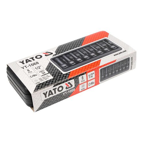 YATO YT-1068 Gépi hosszú bit dugókulcs készlet 8 részes Ribe 1/2 Col RM5-RM13 CrMo