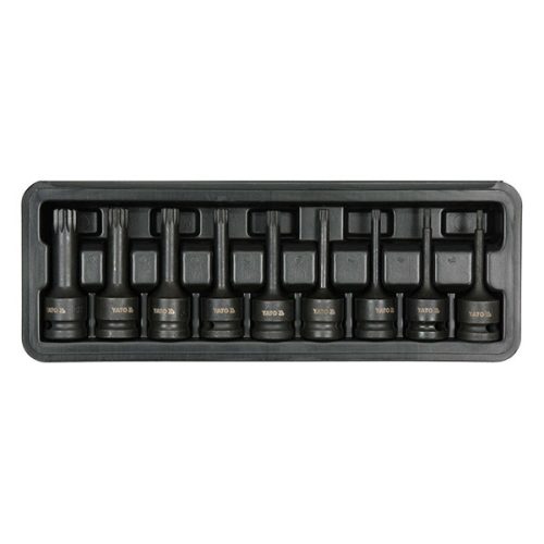 YATO YT-10691 Gépi hosszú bit dugókulcs készlet 9 részes Spline 1/2 Col M4-M16 CrMo