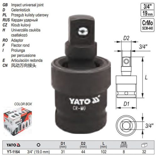YATO YT-1164 Csuklós csatlakozó gépi 3/4 Col