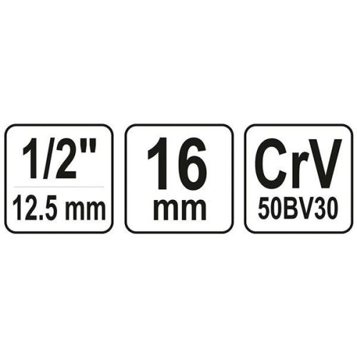 YATO YT-12531 Gyertyakulcs 1/2 Col 16 mm / 64 mm CrV