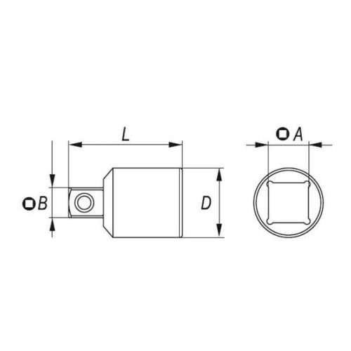 YATO YT-1255 Dugókulcs adapter 1/2 Col -> 3/8 Col CrV