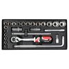 YATO YT-12671 Dugókulcs készlet 25 részes 1/2 Col 10-32 mm CrV