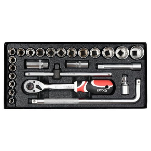 YATO YT-12671 Dugókulcs készlet 25 részes 1/2 Col 10-32 mm CrV