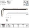 YATO YT-13490 L-alakú hajtókar 3/4 Col 600 x 100 mm CrV