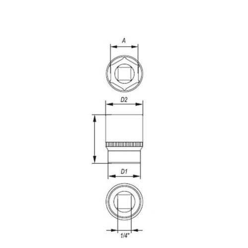 YATO YT-1413 Hosszú dugókulcs 1/4 Col 4 mm CrV
