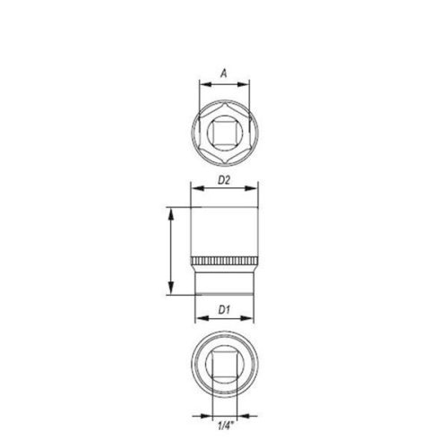 YATO YT-1424 Hosszú dugókulcs 1/4 Col 13 mm CrV