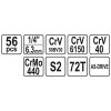 YATO YT-14501 Dugókulcs készlet 56 részes 1/4 Col 4-13 mm CrV