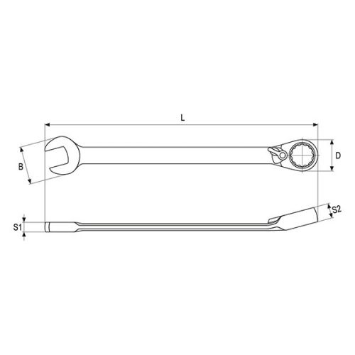 YATO YT-1657 Racsnis irányváltós csillag-villáskulcs 14 mm / 190 mm 72T CrV
