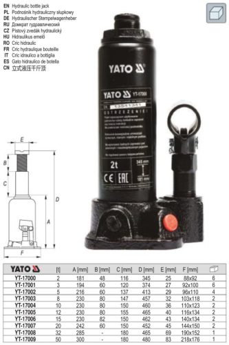 YATO YT-17002 Hidraulikus emelő 5t
