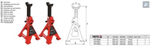 YATO YT-17312 Tartó bak 6t (2 db/cs)