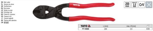 YATO YT-18566 Mini csapszegvágó 200 mm CrV