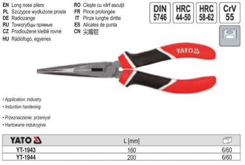 YATO YT-1943 Rádiófogó 160 mm CrV55