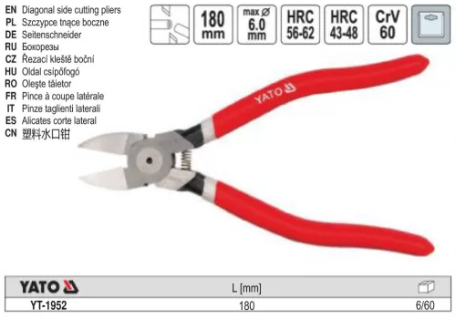 YATO YT-1952 Oldalcsípő fogó 180 mm
