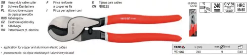 YATO YT-1969 Kábelvágó 240 mm