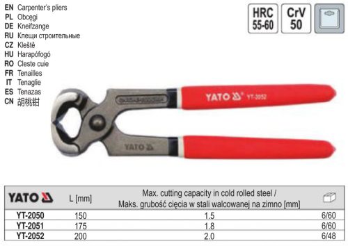 YATO YT-2050 Harapófogó 150 mm