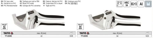 YATO YT-22292 Csővágó olló PVC 42 mm V-vágás
