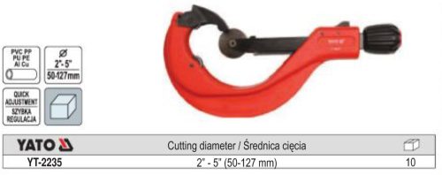 YATO YT-2235 Csővágó görgős 50-127 mm (réz-alu-műany.)