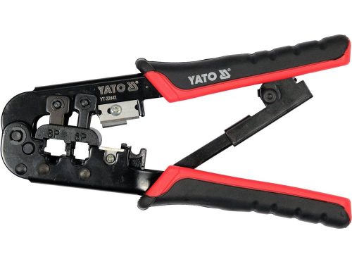 YATO YT-22442 Krimpelő fogó UTP hálózati (RJ45) és telefon (RJ11) csatlakozókhoz