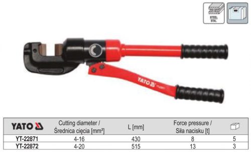 YATO YT-22871 Hidraulikus betonvas vágó kézi 430 mm