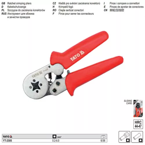 YATO YT-2305 Krimpelő fogó 180 mm