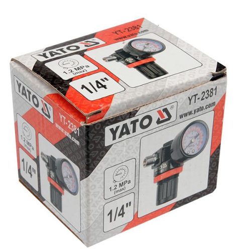 YATO YT-2381 Pneumatikus nyomáscsökkentő szelep nyomásmérővel 1/4 Col