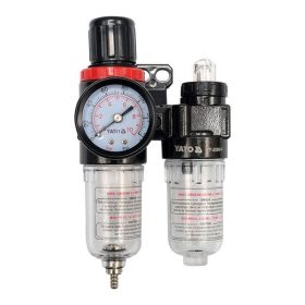   YATO YT-2384 Pneumatikus levegő szűrő nyomásszabályzóval kenőtartállyal 1/4 Col 25 cm3