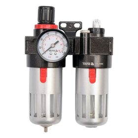   YATO YT-2385 Pneumatikus levegő szűrő nyomásszabályzóval kenőtartállyal 1/4 Col 90 cm3