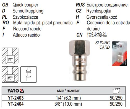 YATO YT-2404 Tömlővég 3/8 Col