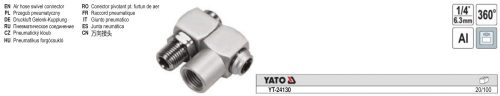 YATO YT-24130 Pneumatikus csatlakozó 1/4 Col 360 fokban forgatható