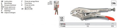 YATO YT-2449 Ívelt önzáró fogó 125 mm CrMo