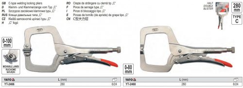 YATO YT-2466 C-alakú önzáró fogó 280 mm