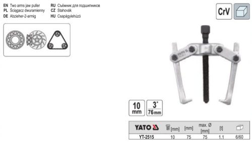 YATO YT-2515 Csapágylehúzó 2 körmös 3 Col/75 mm