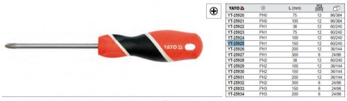 YATO YT-25925 Csavarhúzó PH1 x 150 mm mágneses S2