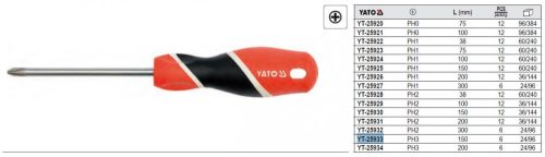 YATO YT-25933 Csavarhúzó PH3 x 150 mm mágneses S2